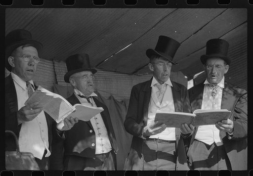 Ballad singers at the "World's Fair" in Tunbridge, Vermont.