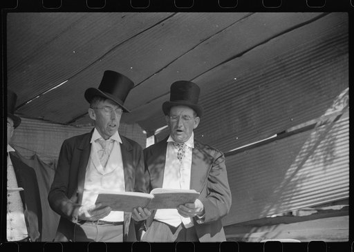 Untitled photo, possibly related to: Ballad singers at the "World's Fair" in Tunbridge, Vermont
