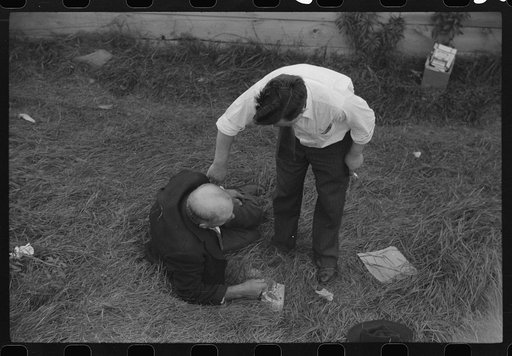 Untitled photo, possibly related to: Having a picnic lunch at the "World's Fair" in Tunbridge, Vermont