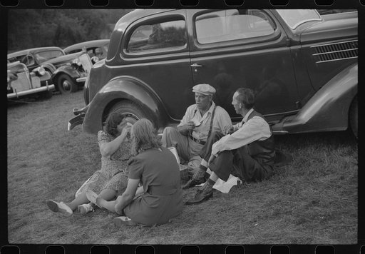 Having a picnic lunch at the "World's Fair" in Tunbridge, Vermont