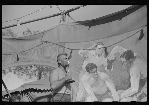 Untitled photo, possibly related to: Wrestlers at the "World's Fair" in Tunbridge, Vermont