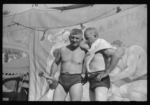 Wrestlers at the "World's Fair" in Tunbridge, Vermont
