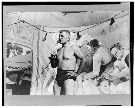 Wrestlers at the "World's Fair" in Tunbridge, Vermont