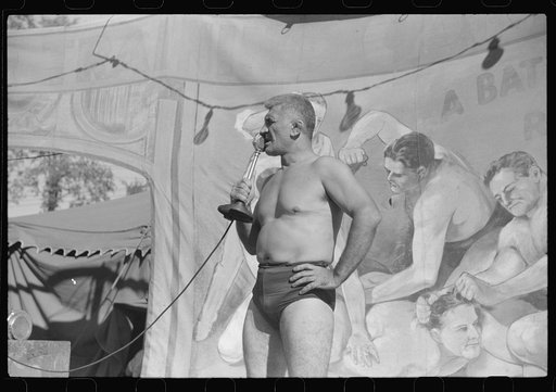 Untitled photo, possibly related to: Wrestlers at the "World's Fair" in Tunbridge, Vermont