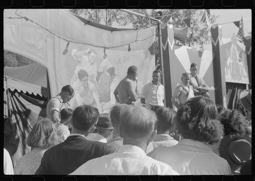 Untitled photo, possibly related to: Wrestlers at the "World's Fair" in Tunbridge, Vermont