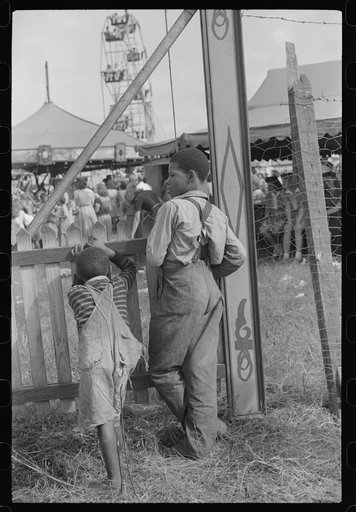 Untitled photo, possibly related to: At the Greene County fair, Greensboro, Georgia. White schoolchildren were admitted free one day, Negro schoolchildren the next