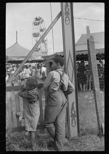Untitled photo, possibly related to: At the Greene County fair, Greensboro, Georgia. White schoolchildren were admitted free one day, Negro schoolchildren the next