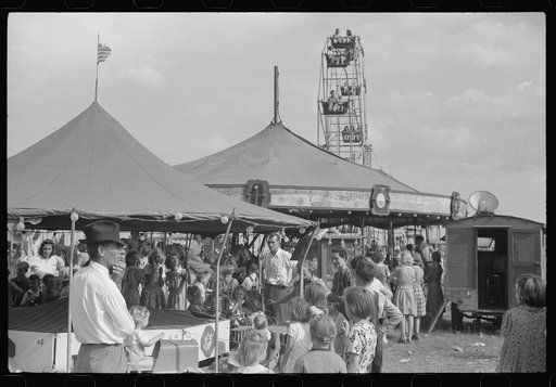 At the Greene County fair, Greensboro, Georgia. White schoolchildren were admitted free one day, Negro schoolchildren the next