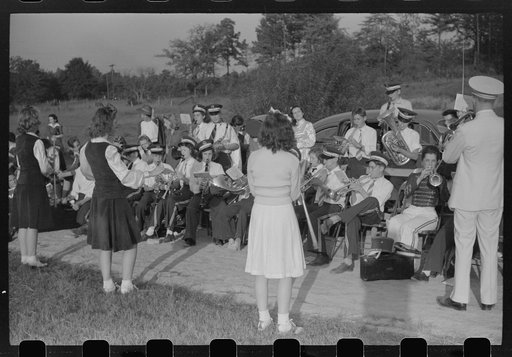 Greensboro, Greene County, Georgia. Band at a football game