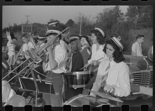 Greensboro, Greene County, Georgia. Band at a football game