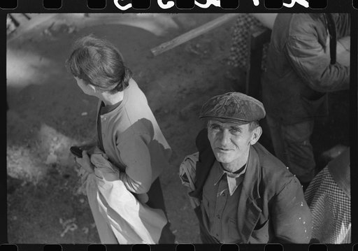 Untitled photo, possibly related to: Greensboro, Greene County, Georgia. At a surplus commodities mattress-making project