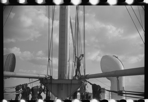 Aboard the S.S. Coamo at sea two days out of New York