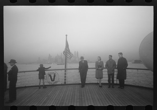 Untitled photo, possibly related to: Lower Manhattan seen from the S.S. Coamo leaving New York