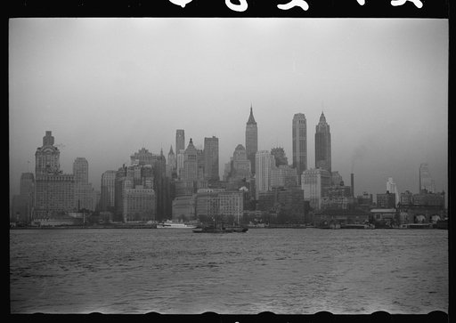 Untitled photo, possibly related to: A freighter pulling into New York Harbor