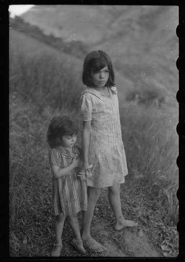 Children who live on a hill farm near Corozal, Puerto Rico