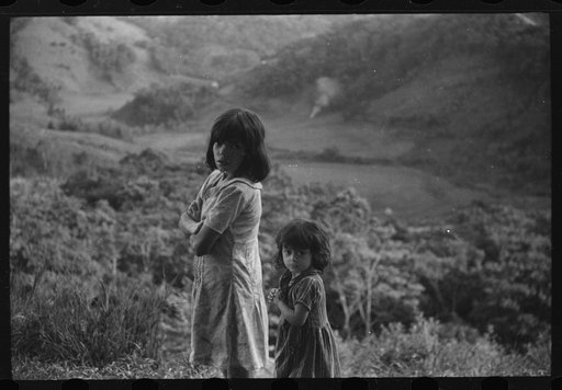 Children who live on a hill farm near Corozal, Puerto Rico