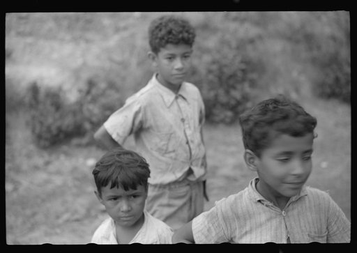 Untitled photo, possibly related to: Children coming home from school on a road near Manati, Puerto Rico