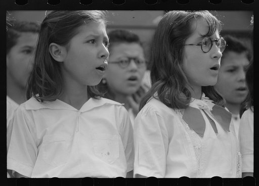 Glee club singing at a party for tenant purchase FSA (Farm Security Administration) borrowers in Corozal, Puerto Rico