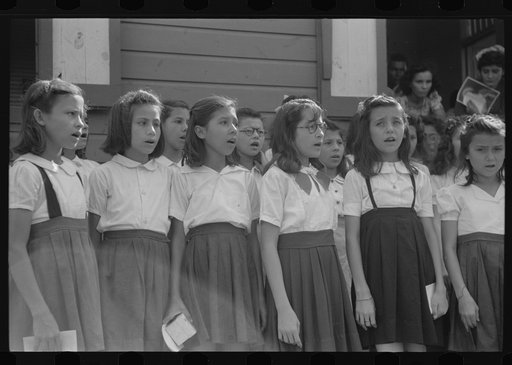 Untitled photo, possibly related to: Glee club singing at a party for tenant purchase FSA (Farm Security Administration) borrowers in Corozal, Puerto Rico