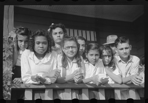 Untitled photo, possibly related to: Children at a party for tenant purchase FSA (Farm Security Administration) borrowers near Corozal, Puerto Rico