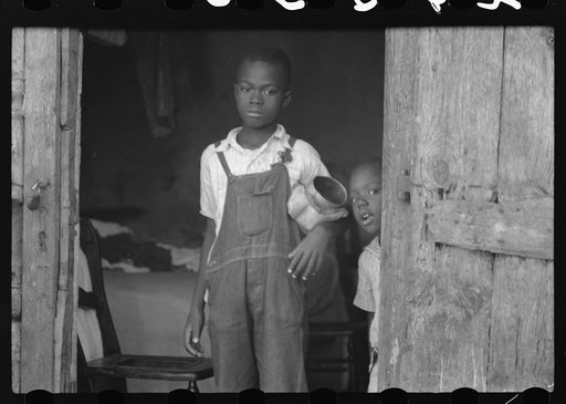 Children in one of the slum "villages" near Fredericksted, St. Croix, Virgin Islands