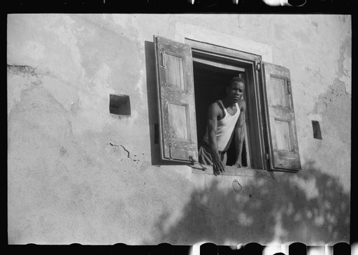 Untitled photo, possibly related to: Worker who lives on one of the steep streets in Charlotte Amalie, St. Thomas, Virgin Islands