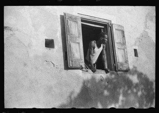 Untitled photo, possibly related to: Worker who lives on one of the steep streets in Charlotte Amalie, St. Thomas, Virgin Islands