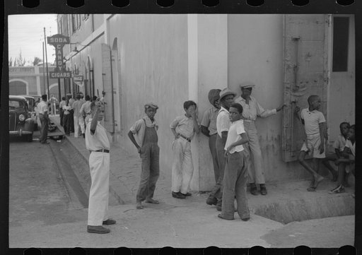Untitled photo, possibly related to: Boys playing on a street corner in Charlotte Amalie, Virgin Islands