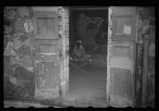 Untitled photo, possibly related to: Charlotte Amalie, St. Thomas Island, Virgin Islands. One of the inmates of the insane asylum at the hospital. He is an alien of Indian nationality, but cannot be sent back to India because of the expense and war conditions