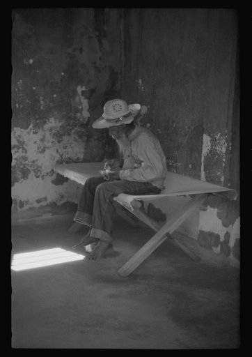 Untitled photo, possibly related to: Charlotte Amalie, St. Thomas Island, Virgin Islands. One of the inmates of the insane asylum at the hospital. He is an alien of Indian nationality, but cannot be sent back to India because of the expense and war conditions
