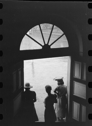 Charlotte Amalie, St. Thomas Island, Virgin Islands. A rainy day on the main square