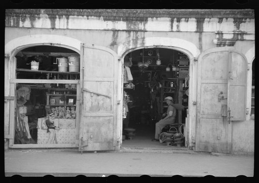 Untitled photo, possibly related to: Charlotte Amalie, St. Thomas Island, Virgin Islands. A hardware and general store on the main street