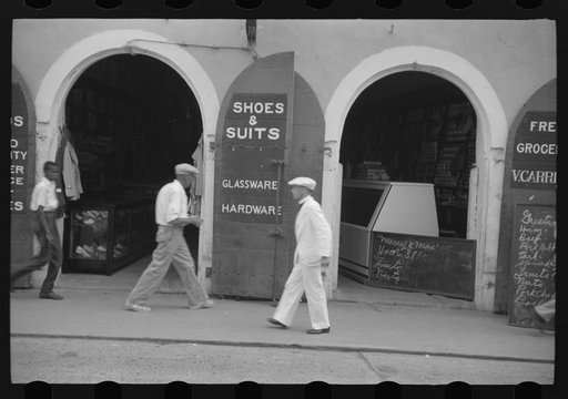 Untitled photo, possibly related to: Charlotte Amalie, St. Thomas Island, Virgin Islands. Stores along the main street