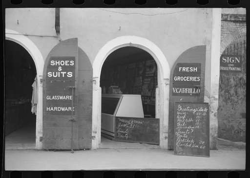 Charlotte Amalie, St. Thomas Island, Virgin Islands. Stores along the main street