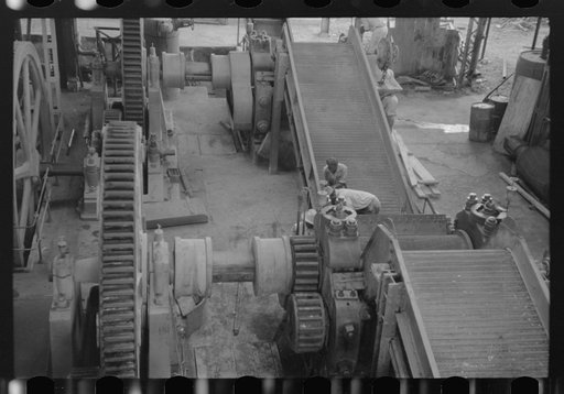 Untitled photo, possibly related to: Getting machinery ready for the grinding season, Bethlehem Sugar Mill, St. Croix Island, Virgin Islands
