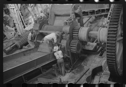 Untitled photo, possibly related to: Getting machinery ready for the grinding season, Bethlehem Sugar Mill, St. Croix Island, Virgin Islands