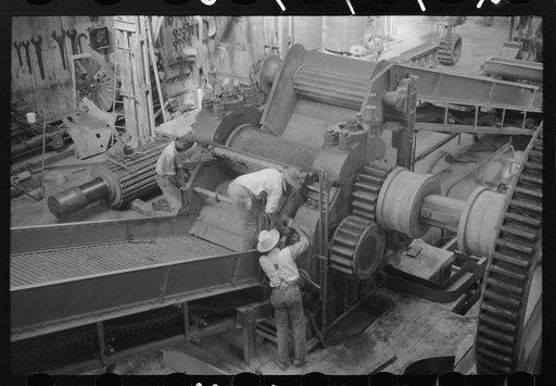 Untitled photo, possibly related to: Getting machinery ready for the grinding season, Bethlehem Sugar Mill, St. Croix Island, Virgin Islands