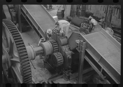 Untitled photo, possibly related to: Getting machinery ready for the grinding season, Bethlehem Sugar Mill, St. Croix Island, Virgin Islands