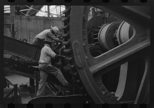 Untitled photo, possibly related to: Getting machinery ready for the grinding season, Bethlehem Sugar Mill, St. Croix Island, Virgin Islands