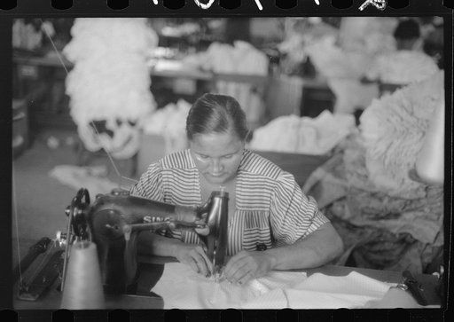 Untitled photo, possibly related to: San Juan, Puerto Rico. In the Everglades needlework factory