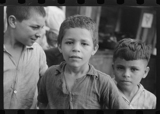 Untitled photo, possibly related to: Children who were begging for pennies in the market in Rio Piedras, Puerto Rico