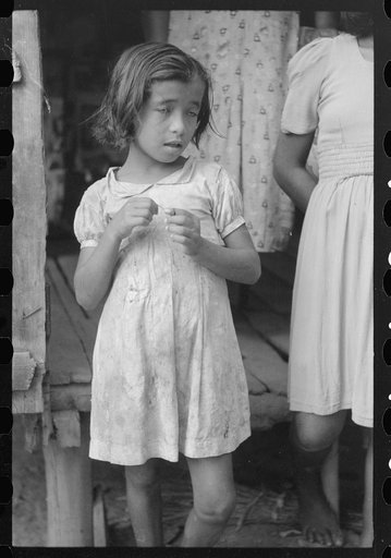 Untitled photo, possibly related to: Child of a farm laborer living in the hills near Yauco, Puerto Rico