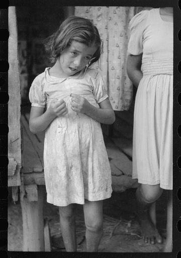 Untitled photo, possibly related to: Child of a farm laborer living in the hills near Yauco, Puerto Rico