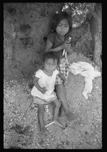 Untitled photo, possibly related to: Farm laborer's children eating sugar cane in the hills near Yauco, Puerto Rico