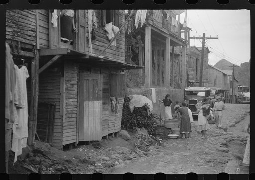 A street in the slum area of the hill town of Lares, Puerto Rico