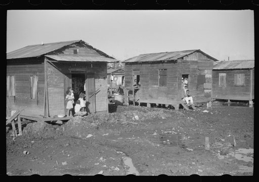 Houses in the slum area known as "El Fangitto" (The Mud) in San Juan, Puerto Rico