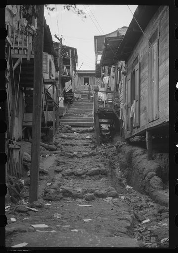 Untitled photo, possibly related to: Street in the slum area of the hill town of Lares, Puerto Rico