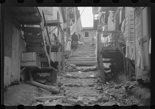 Untitled photo, possibly related to: A street in the slum area of the hill town of Lares, Puerto Rico