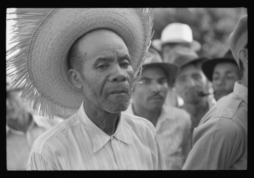 Untitled photo, possibly related to: Yabucoa, Puerto Rico. Sugar workers at a strike meeting in Yabucoa