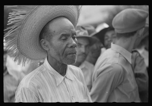 Yabucoa, Puerto Rico. Sugar workers at a strike meeting in Yabucoa